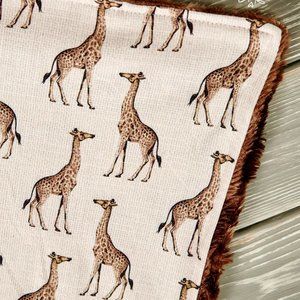 Pete + Lucy Tall as a Giraffe Minky and Milk Silk Cuddle Blanket